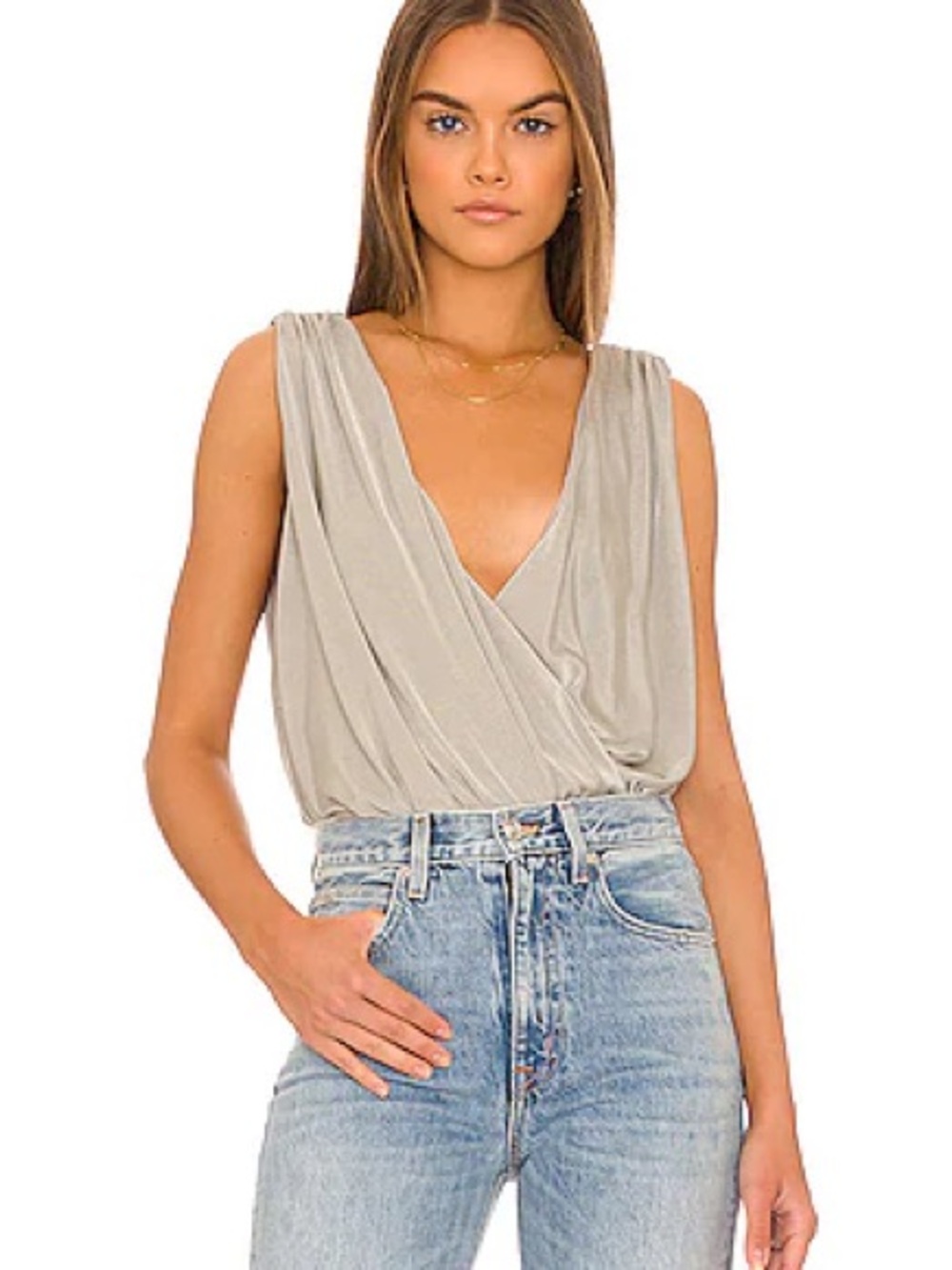 Free People Night Owl Bodysuit Size XL Gray New with Tags